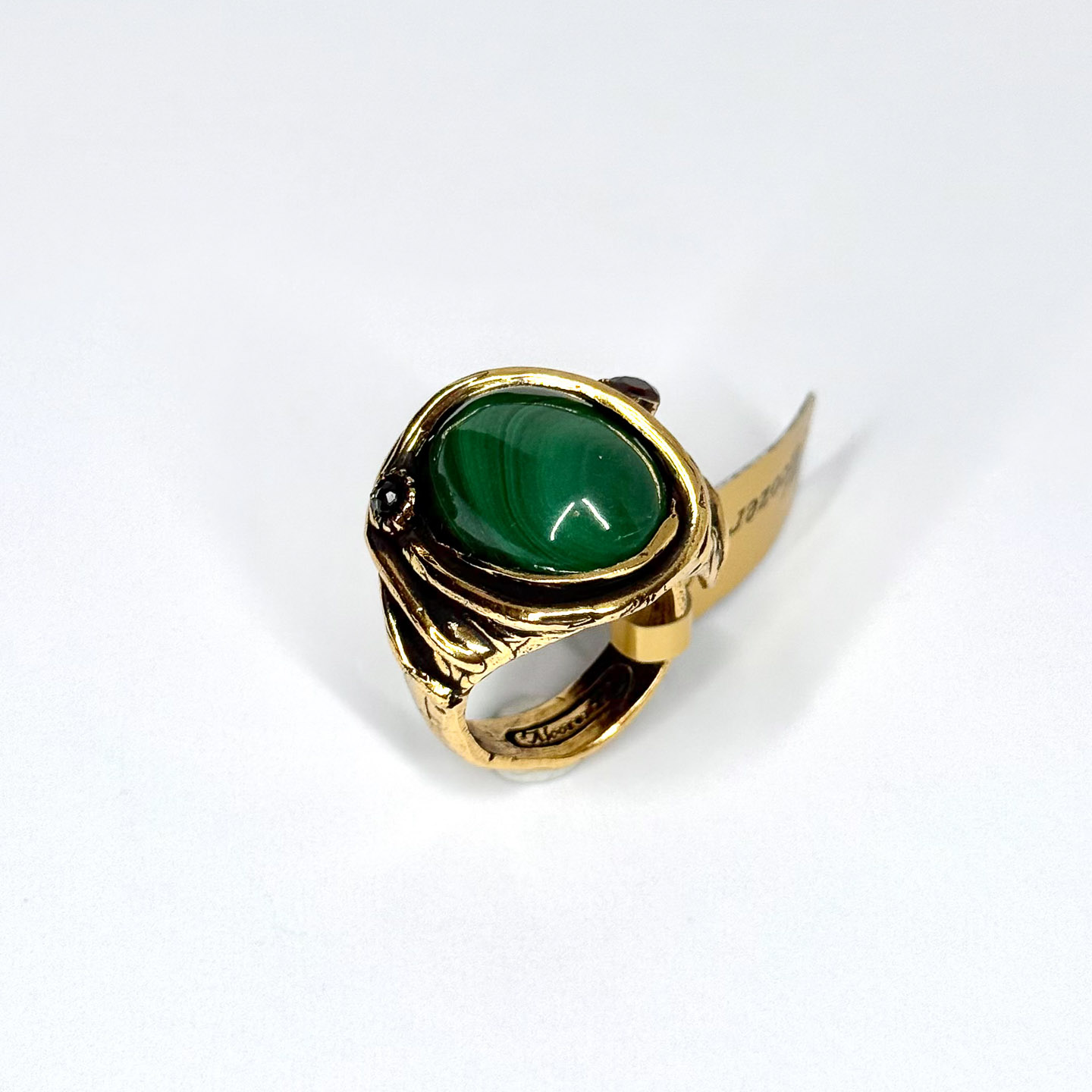 Кольцо с малахитом, гранатом, сапфиром и SwarovskiALCOZER & J