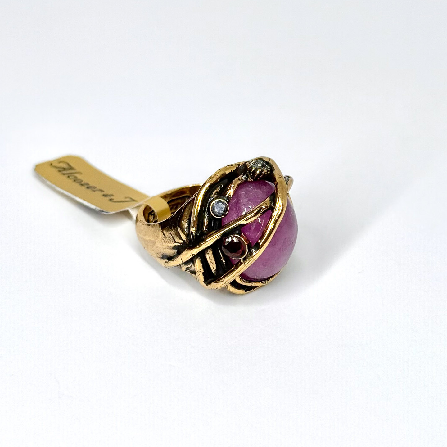 Кольцо с рубином, гранатом, изумрудом и Swarovski ALCOZER & J