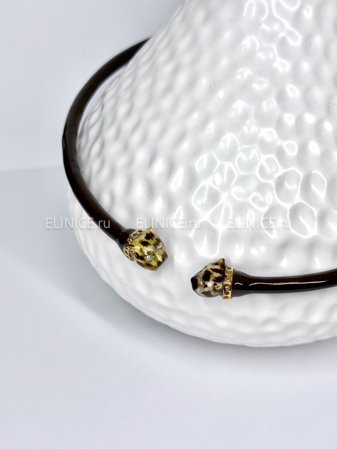 Колье POLINA FIRENZE ягуары обруч тёмно-коричневый CL2182