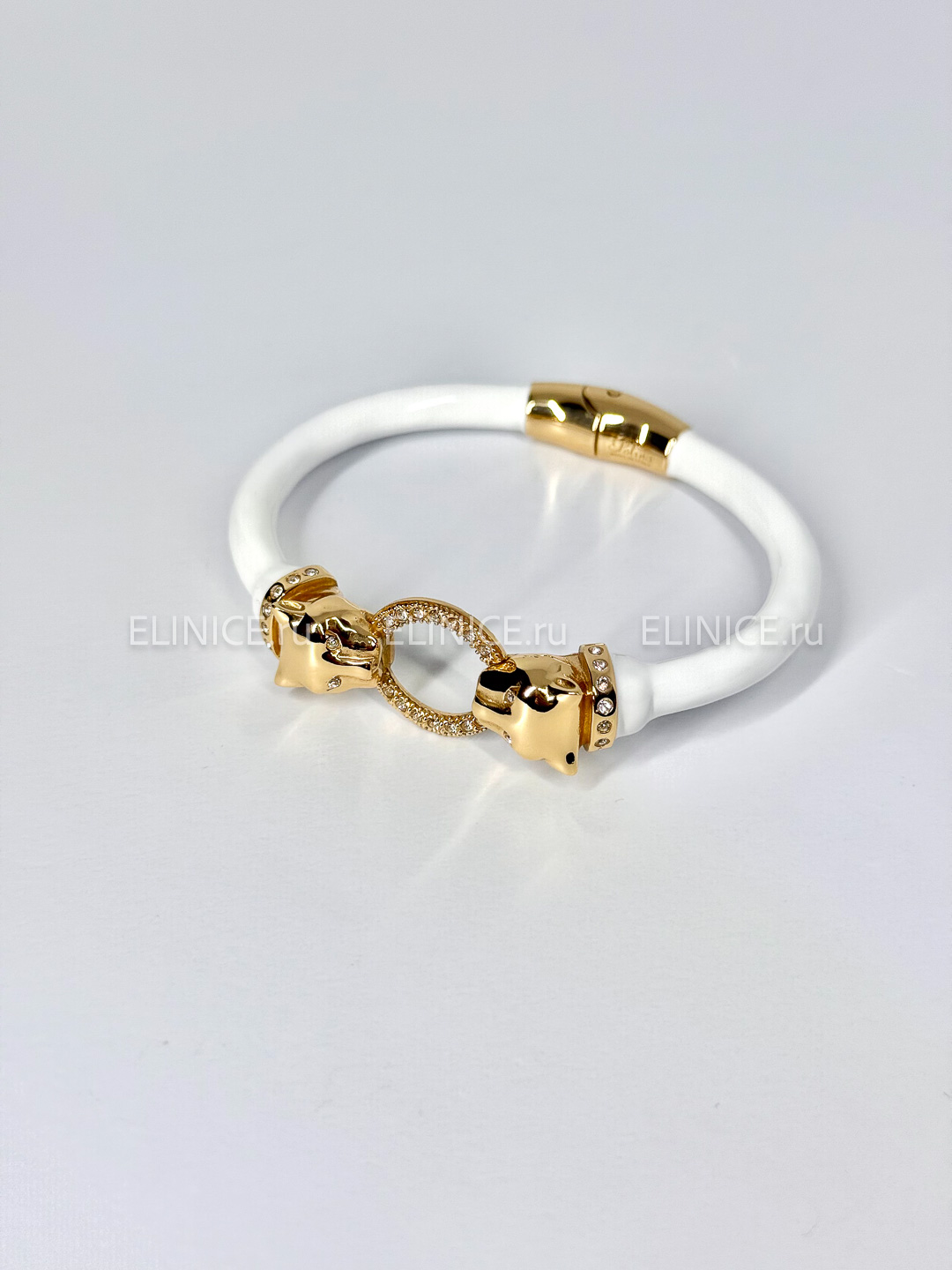 Браслет POLINA FIRENZE золотые пантеры белый BR3001