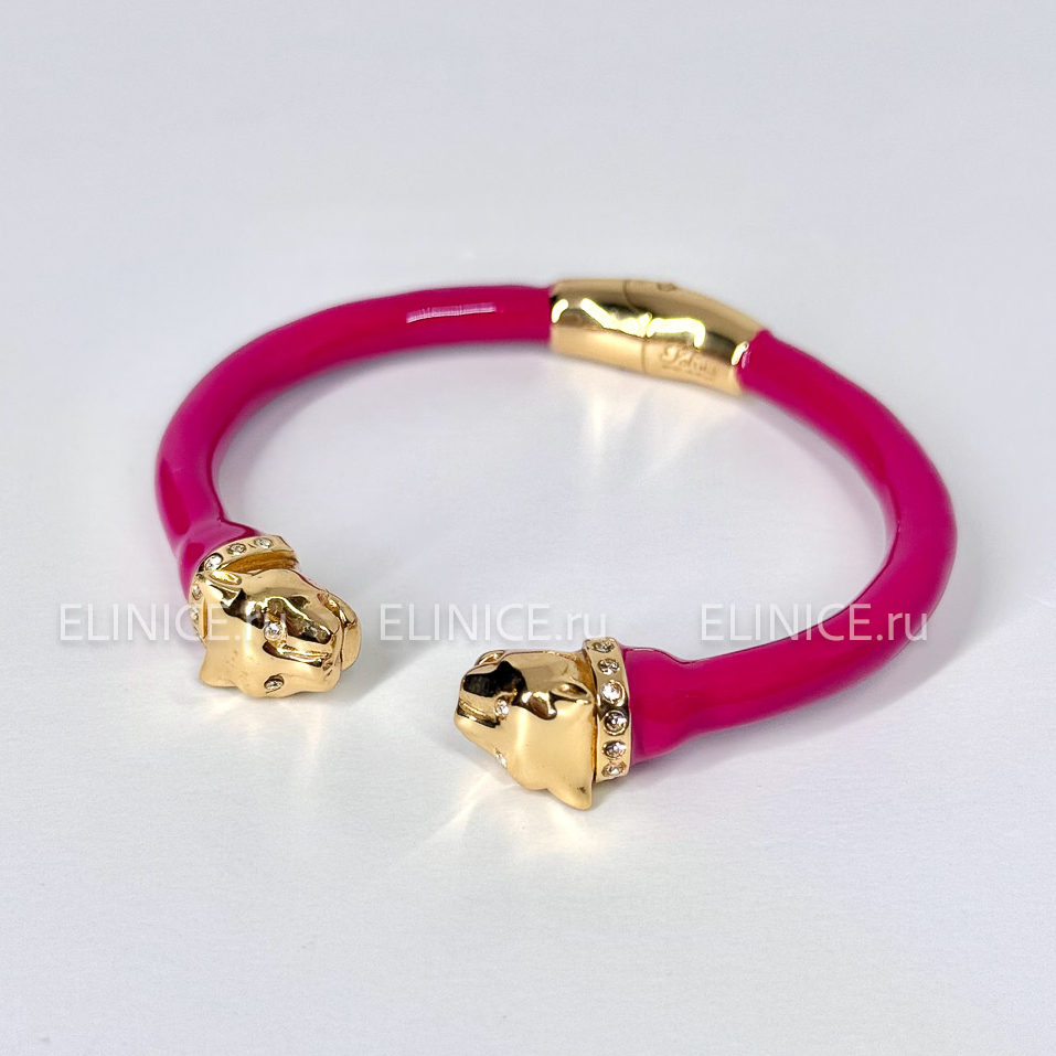 Браслет POLINA FIRENZE пантеры золотые фуксия BR2508