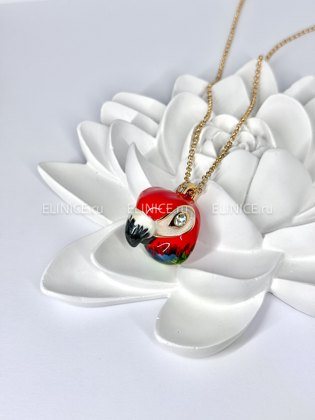 Колье POLINA FIRENZE попугай алый PE4266
