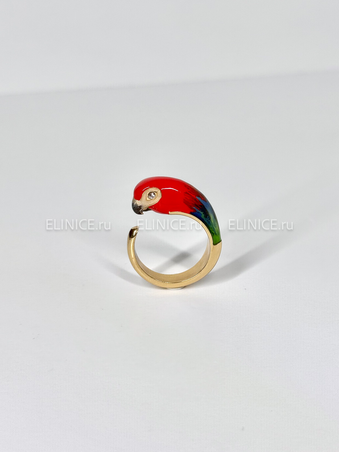 Кольцо POLINA FIRENZE попугай алый AN4264