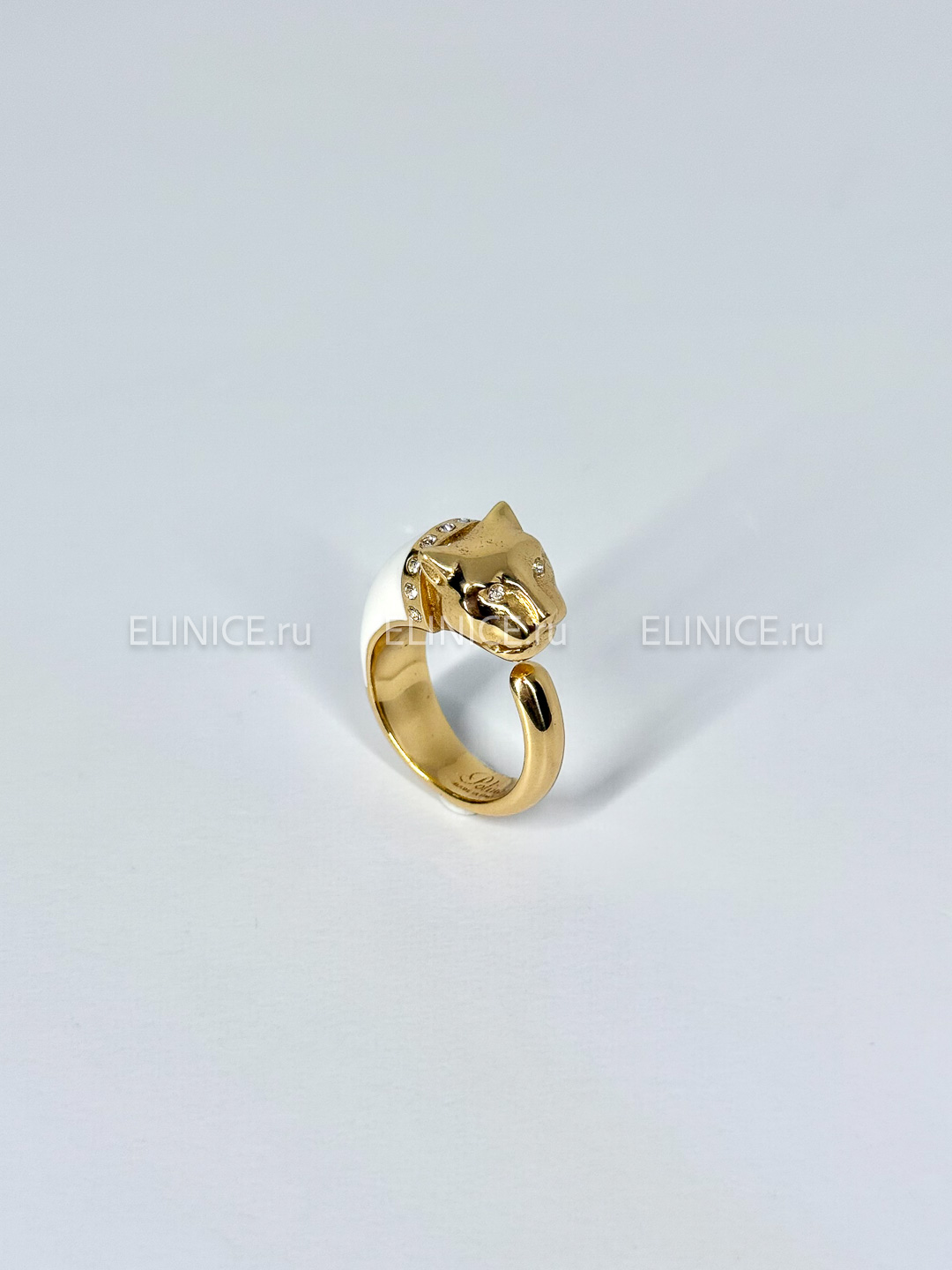 Кольцо POLINA FIRENZE пантера белая средняя AN2638