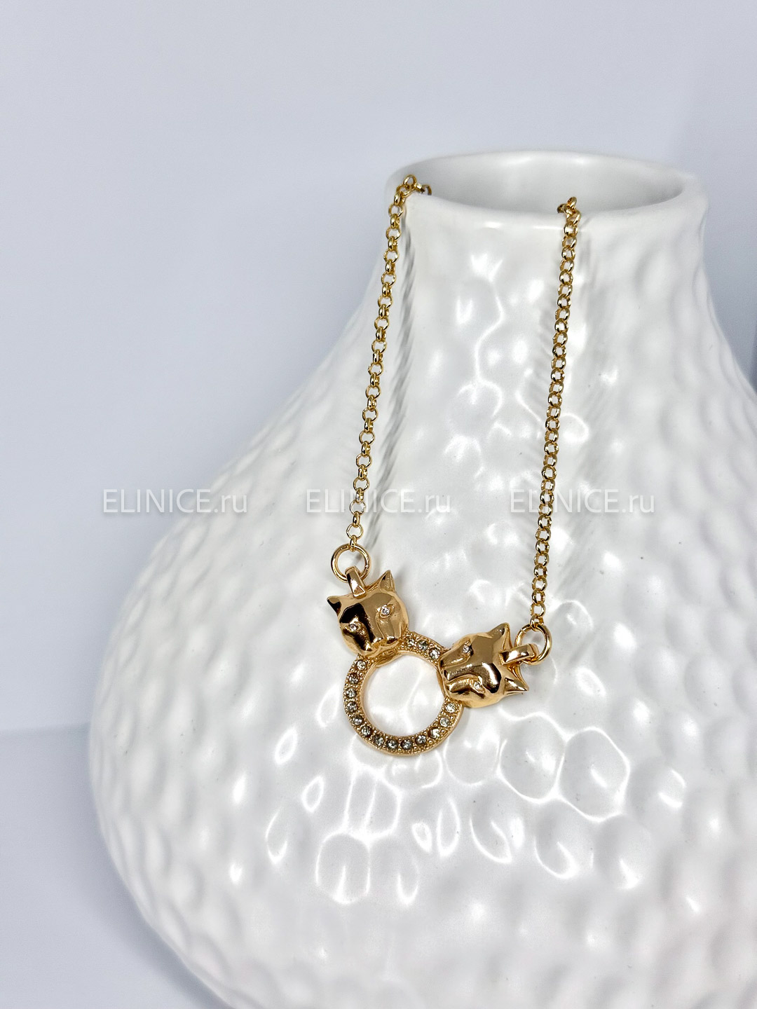 Колье POLINA FIRENZE золотые пантеры малые CL2927