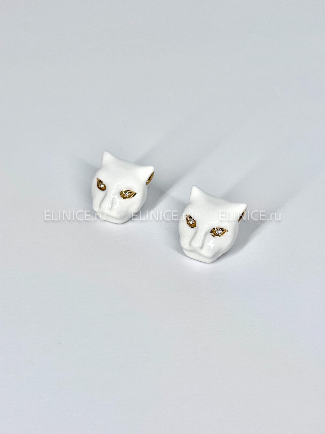 Серьги POLINA FIRENZE пантеры белые средние OR2671