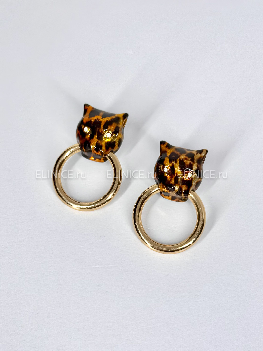 Серьги POLINA FIRENZE ягуар с кольцом OR2766
