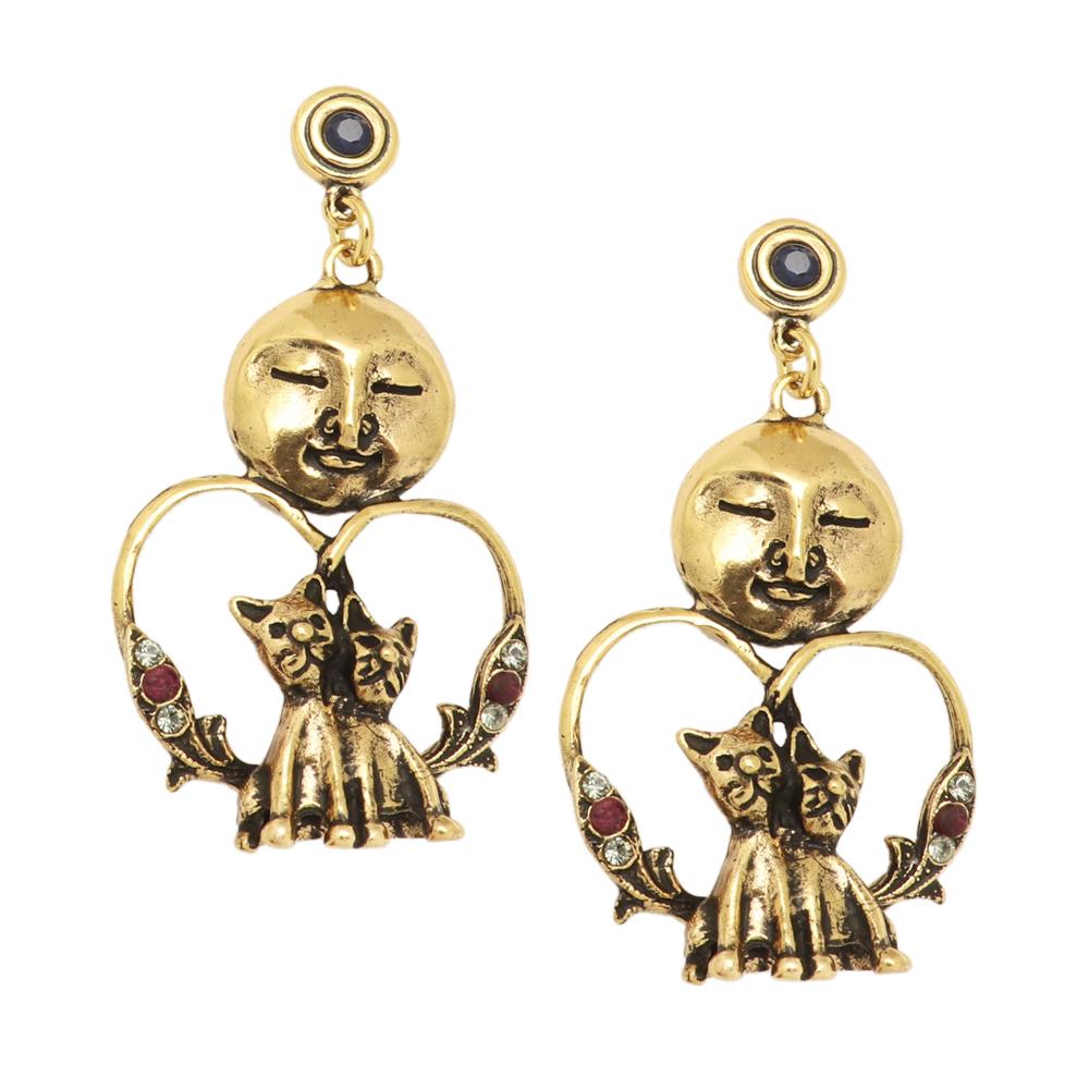 Серьги ALCOZER & J  с рубинами, сапфирами и Swarovski OP5599C