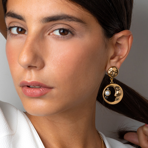 Серьги с жемчугом, сапфиром и Swarovski ALCOZER & J OP5478C