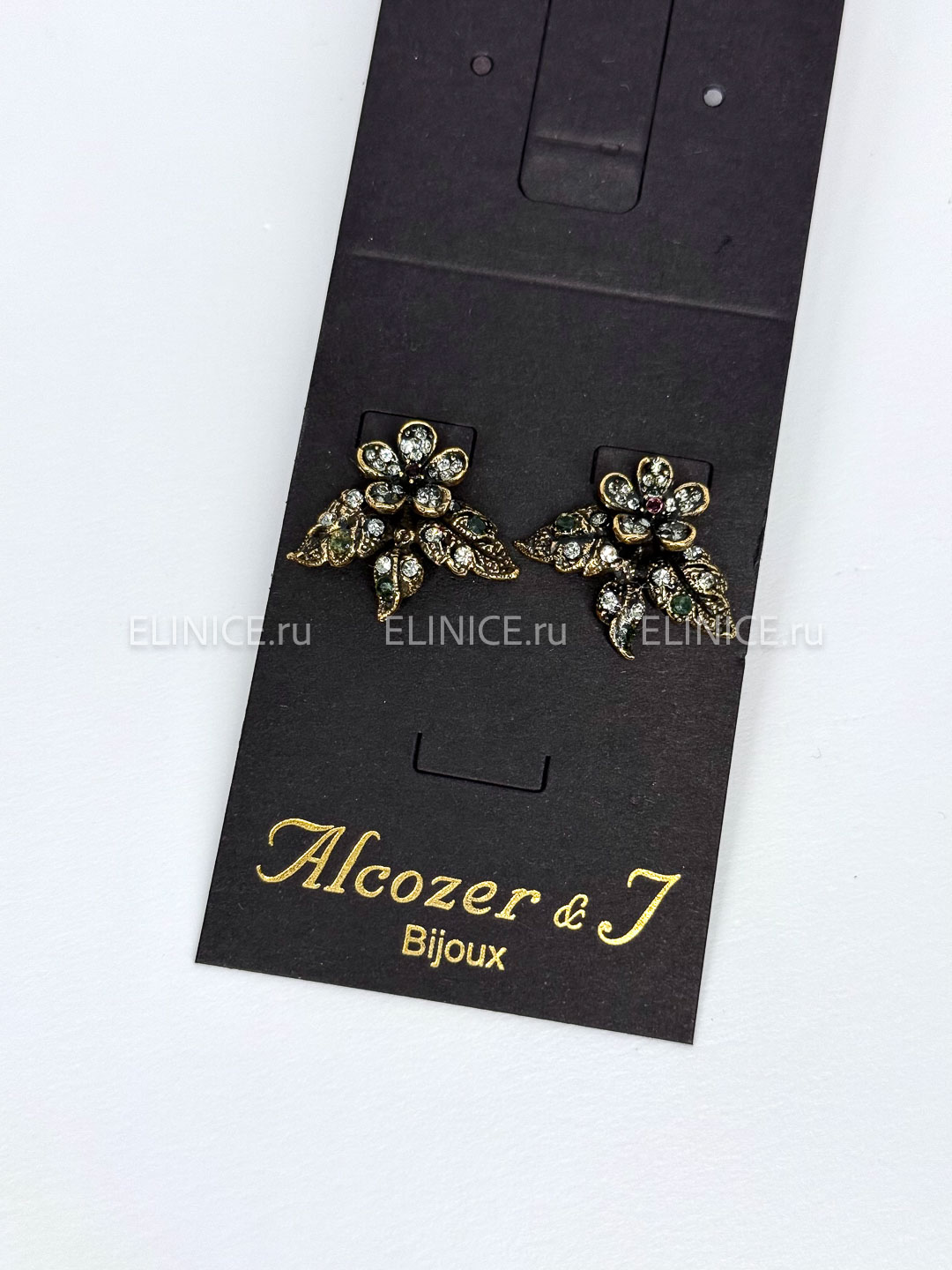 Серьги с изумрудами, гранатами и Swarovski ALCOZER & J OP5596C