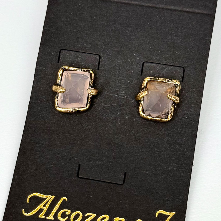 Серьги Alcozer & J с розовым кварцем