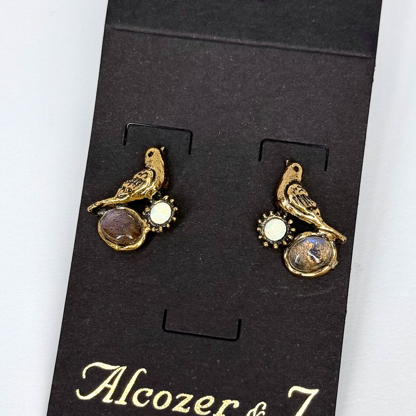 Серьги Alcozer & J с лабрадором и Swarovski