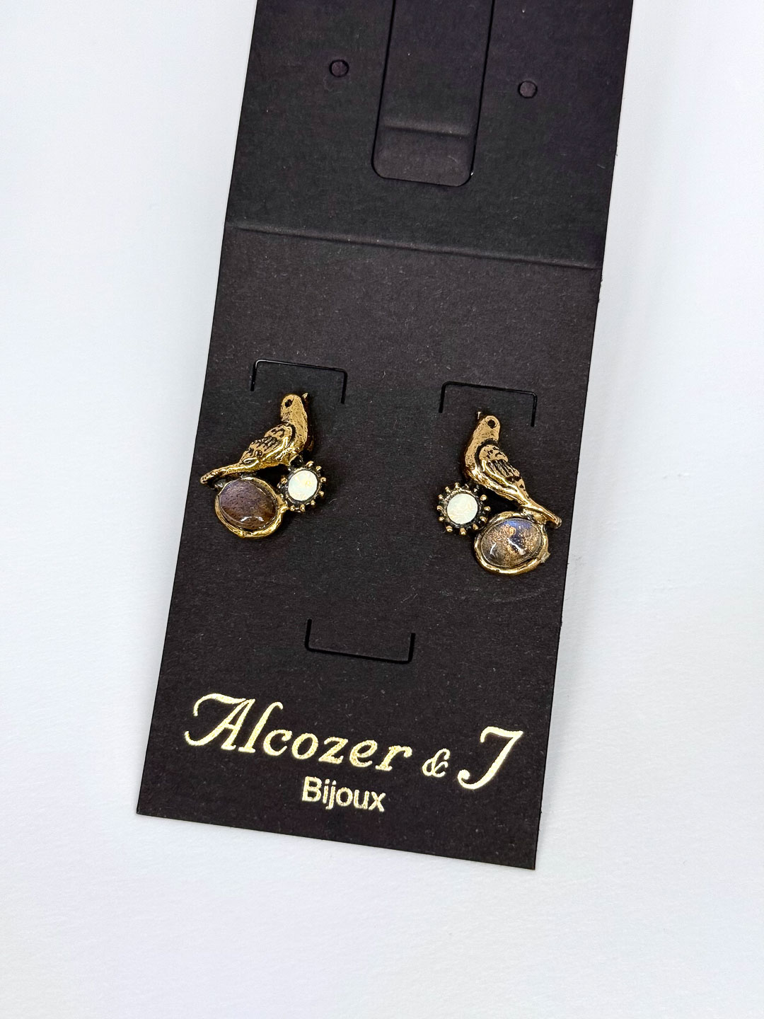 Серьги Alcozer & J с лабрадором и Swarovski