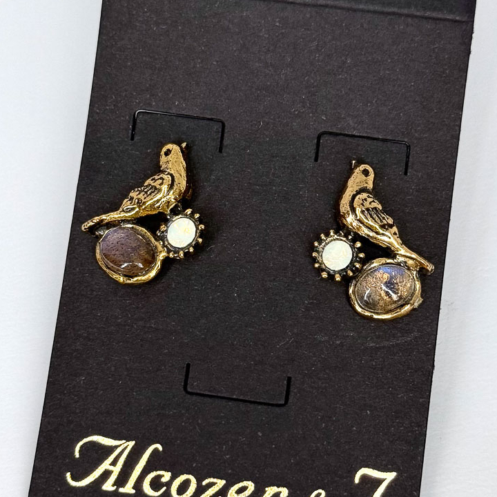 Серьги Alcozer & J с лабрадором и Swarovski