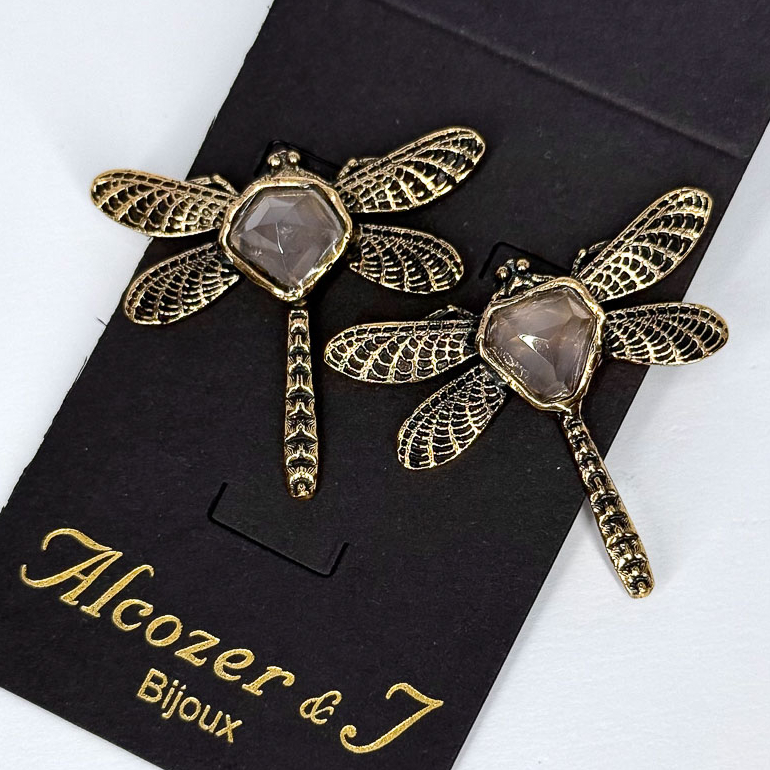 Серьги Alcozer & J с розовым кварцем