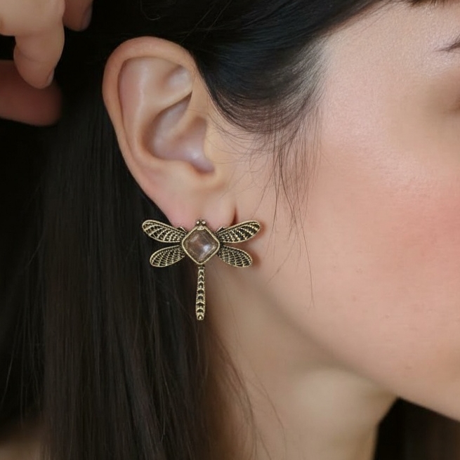 Серьги Alcozer & J с розовым кварцем