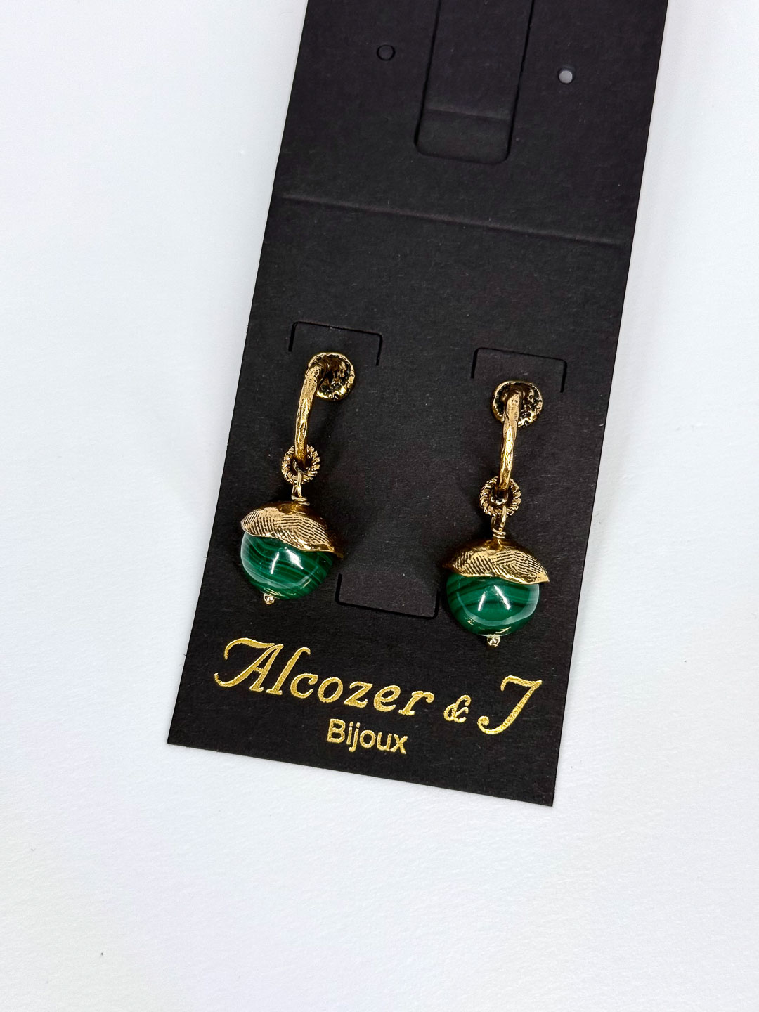 Серьги Alcozer & J с малахитом