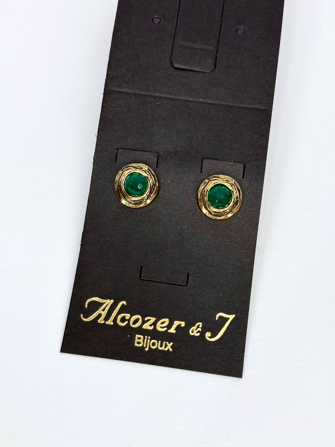 Серьги Alcozer & J с изумрудом.