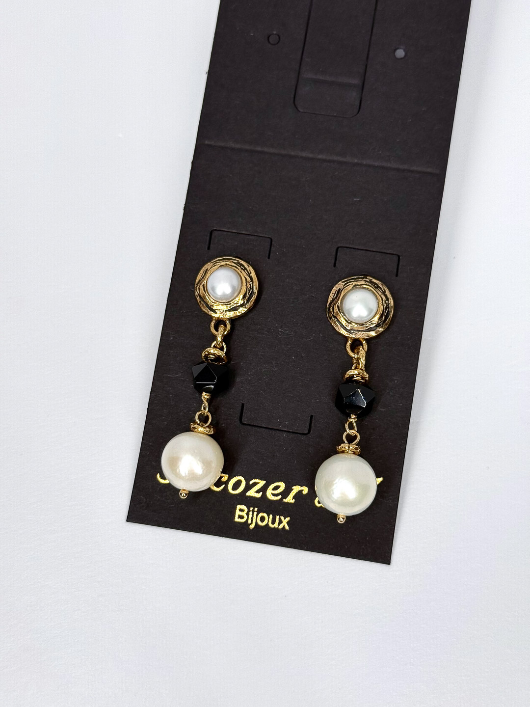 Серьги Alcozer & J с жемчугом и ониксом