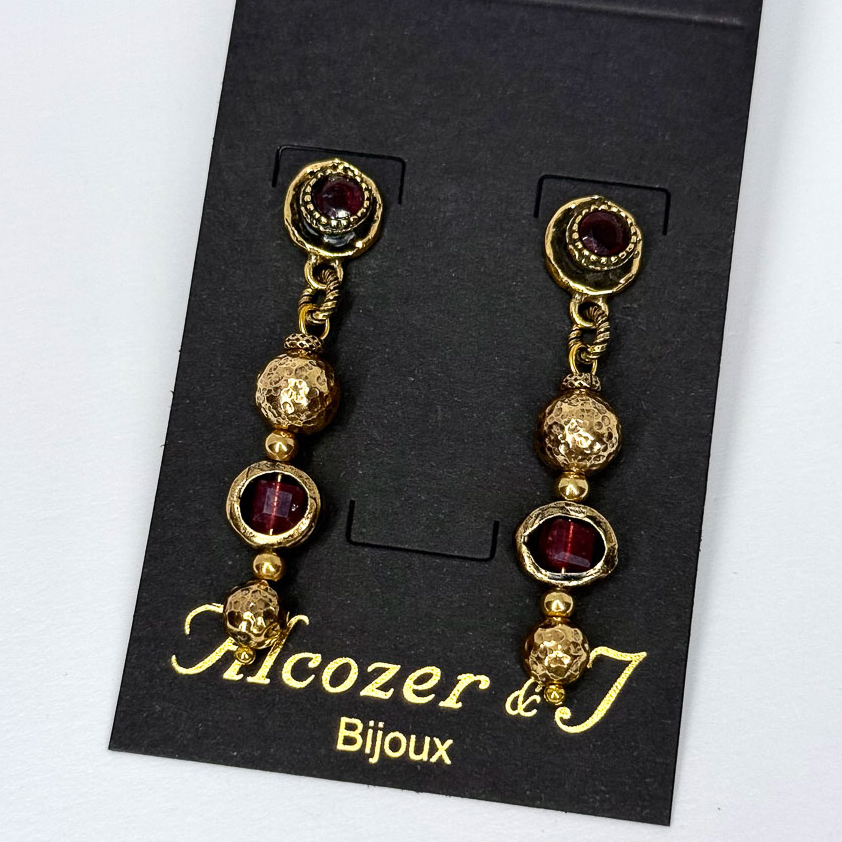 Серьги Alcozer & J с гранатом и турмалином
