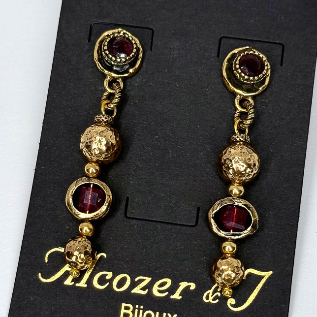 Серьги Alcozer & J с гранатом и турмалином