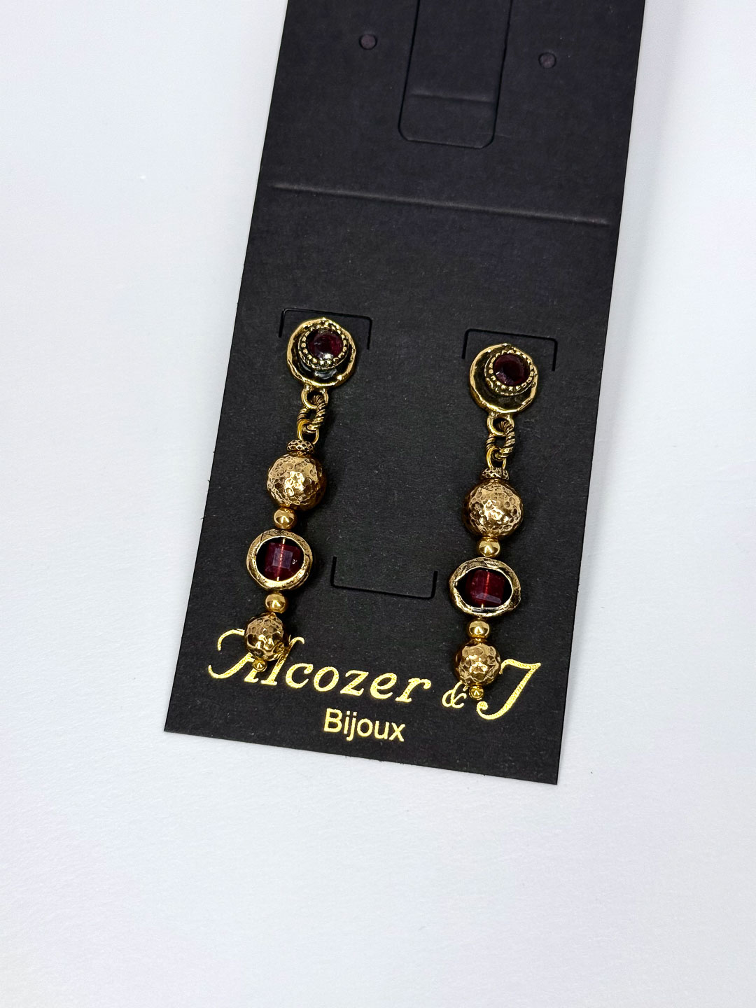 Серьги Alcozer & J с гранатом и турмалином