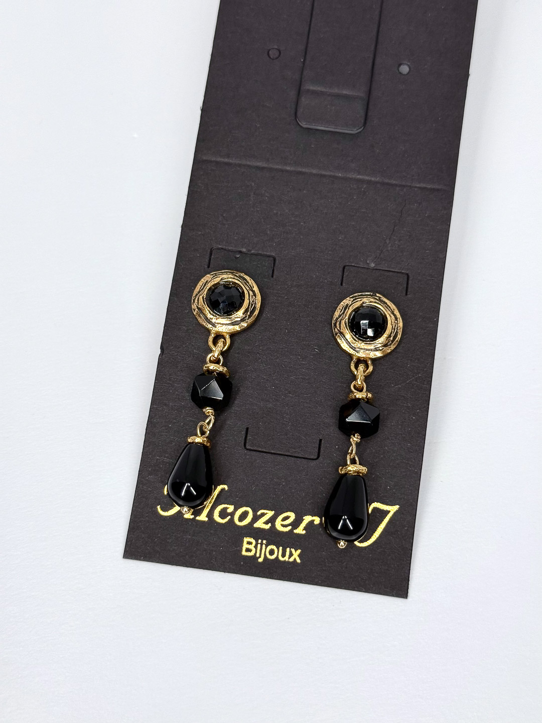 Серьги Alcozer & J с ониксом и шпинелью