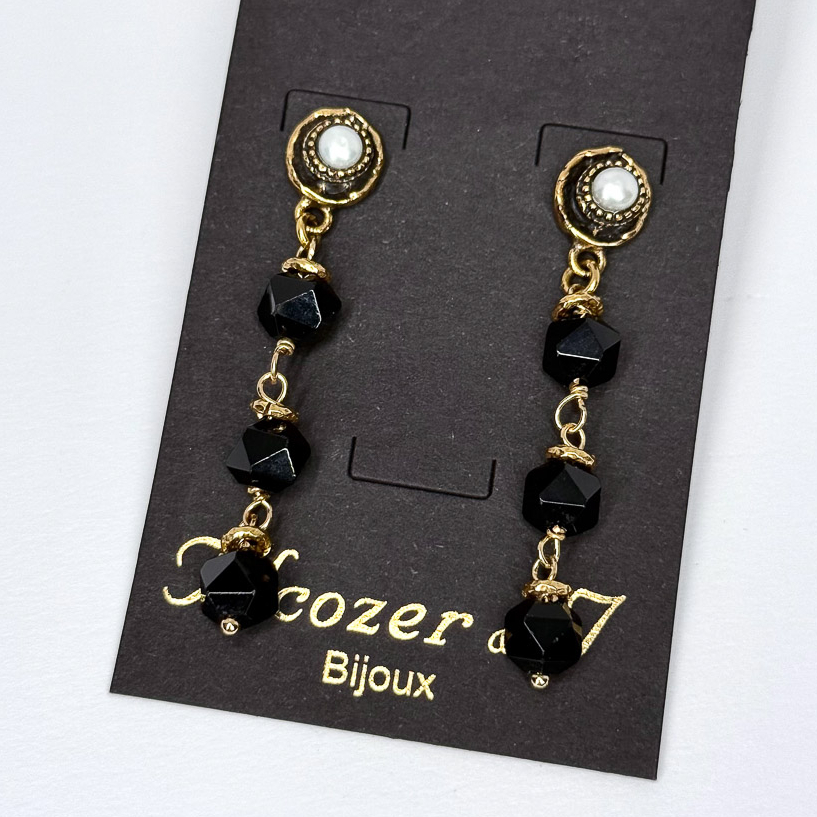 Серьги Alcozer & J с жемчугом и ониксом