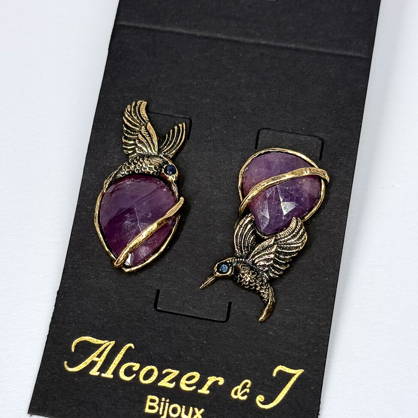 Серьги Alcozer & J с рубином и сапфиром