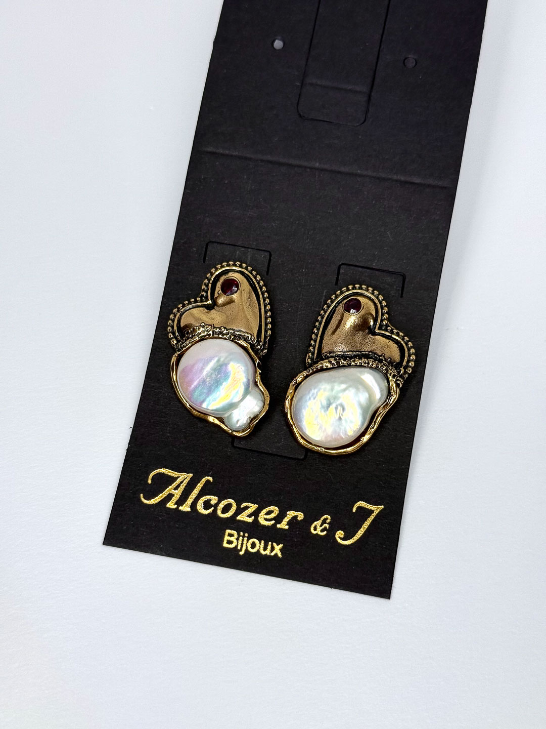 Серьги Alcozer & J с жемчугом и гранатом