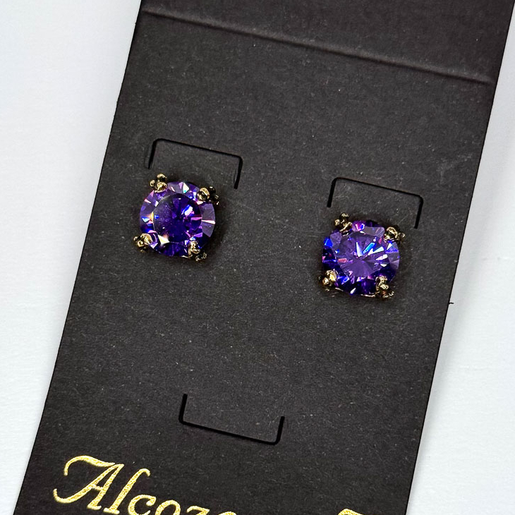 Серьги Alcozer & J Swarovski фиолетовые