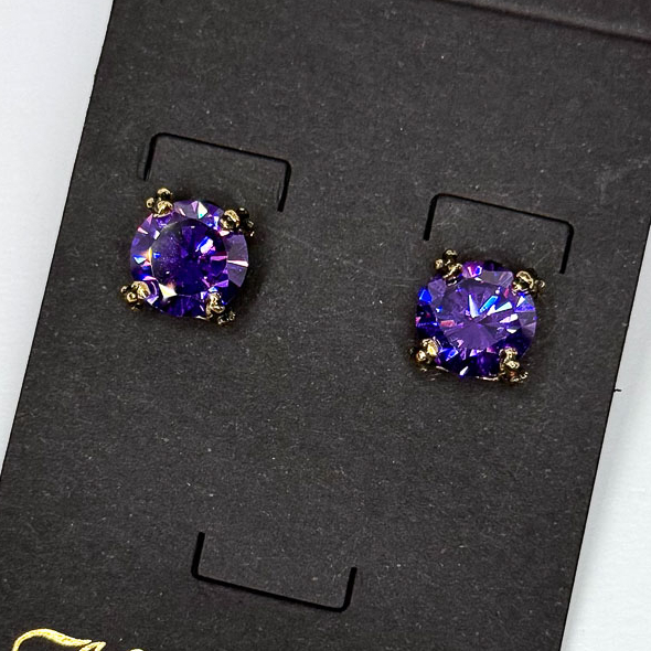 Серьги Alcozer & J Swarovski фиолетовые