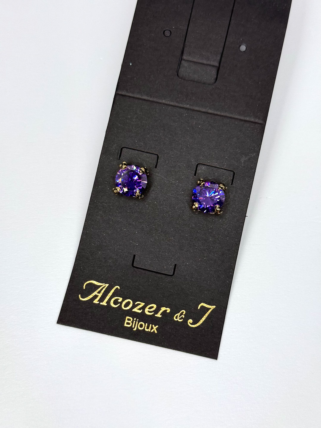 Серьги Alcozer & J Swarovski фиолетовые