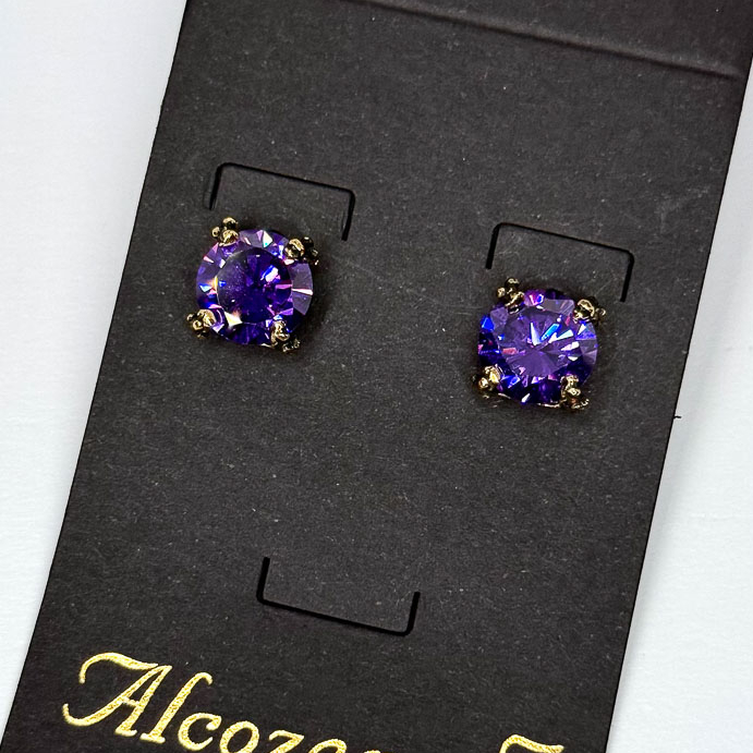 Серьги Alcozer & J Swarovski фиолетовые