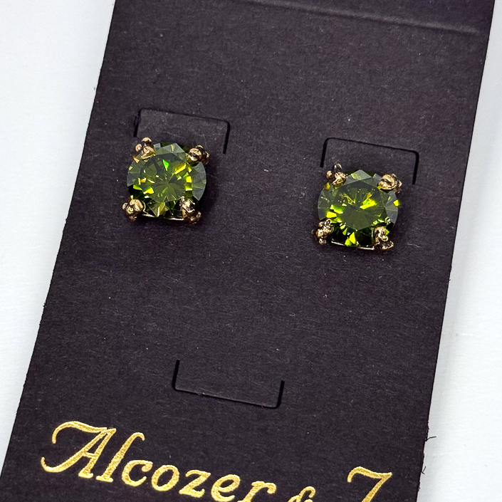 Серьги Alcozer & J Swarovski зеленые