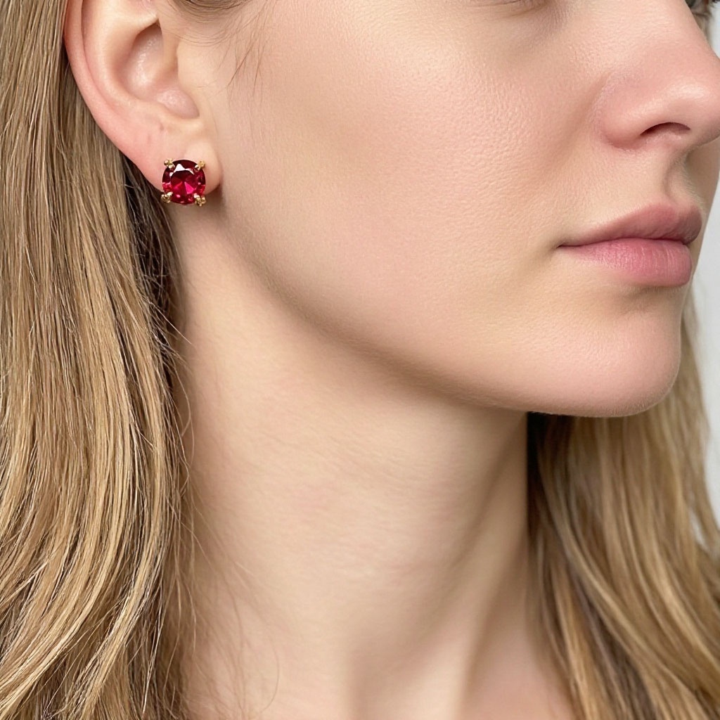 Серьги Alcozer & J Swarovski алые