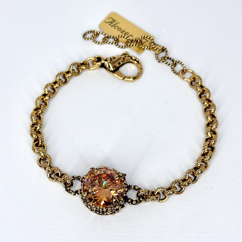 Браслет Alcozer & J Swarovski медовый