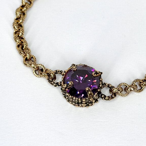 Браслет Alcozer & J Swarovski фиолетовый