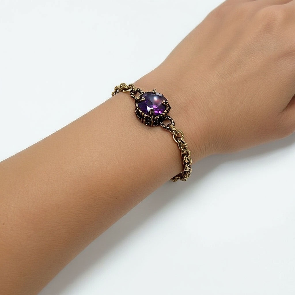 Браслет Alcozer & J Swarovski фиолетовый