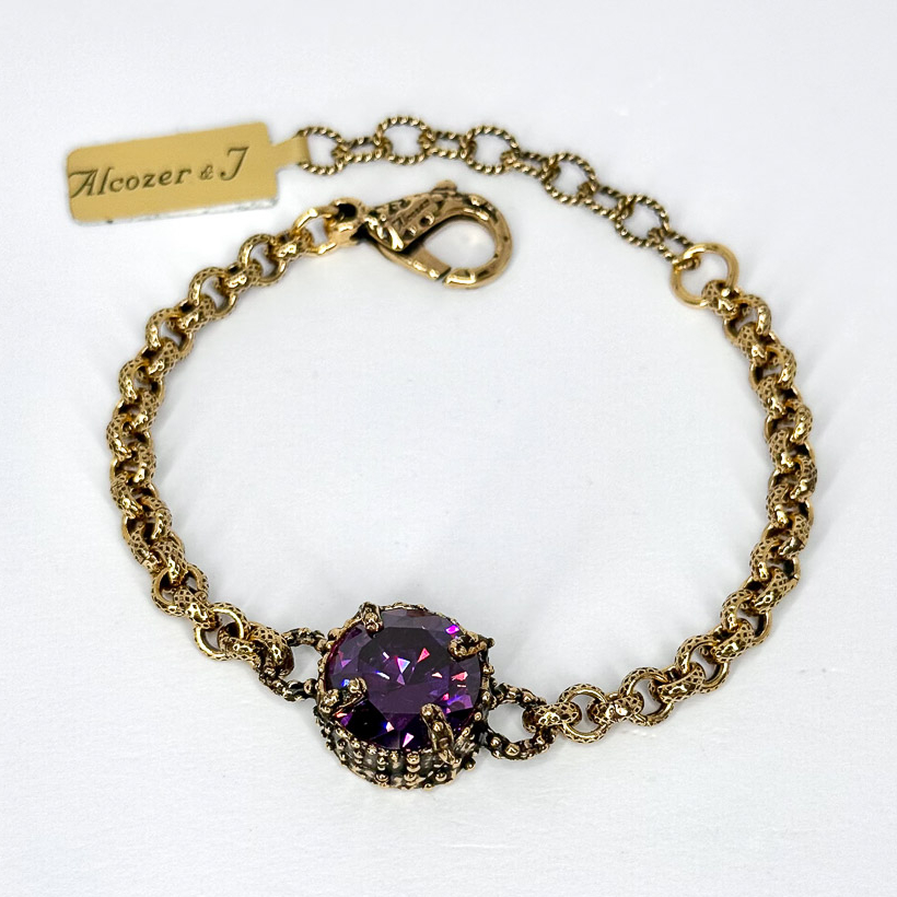 Браслет Alcozer & J Swarovski фиолетовый