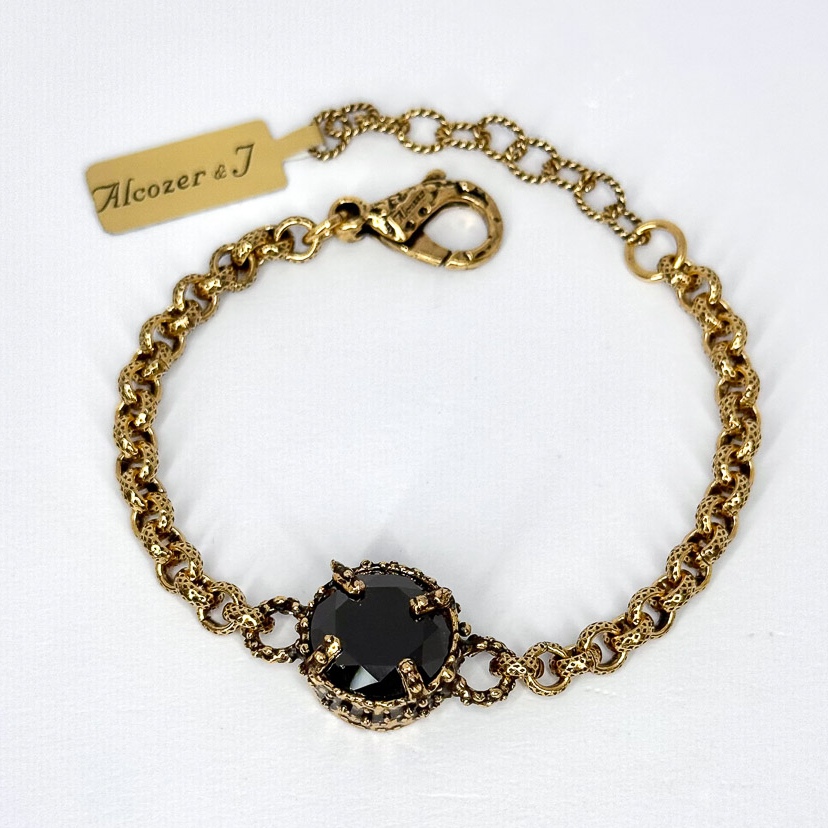 Браслет Alcozer & J Swarovski чёрный