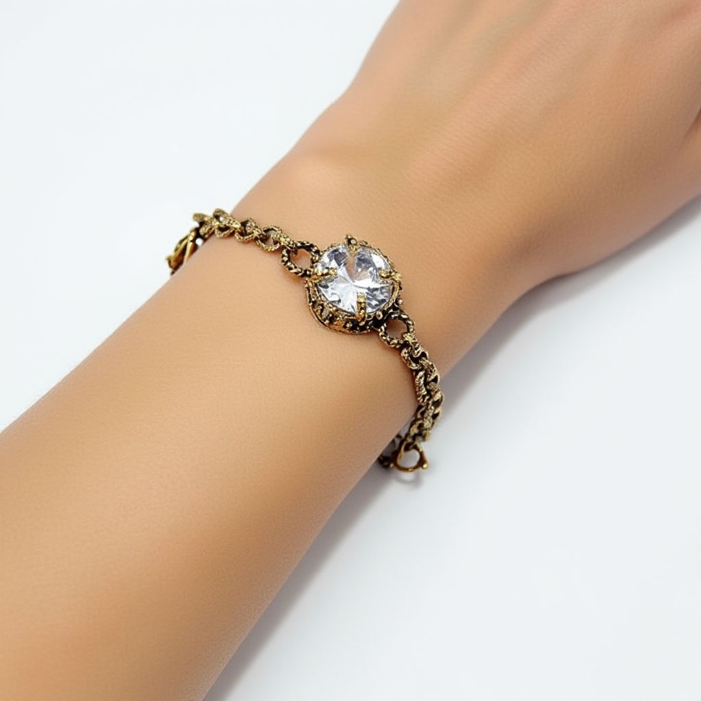 Браслет Alcozer & J Swarovski белый прозрачный