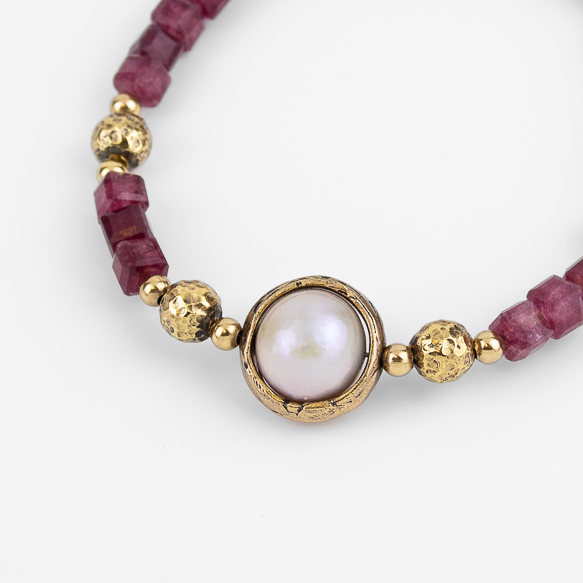 Браслет Alcozer & J с турмалином и жемчугом