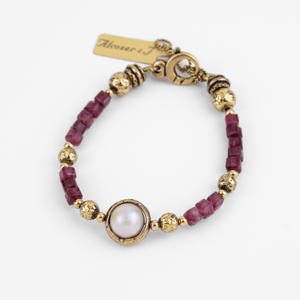 Браслет Alcozer & J с турмалином и жемчугом
