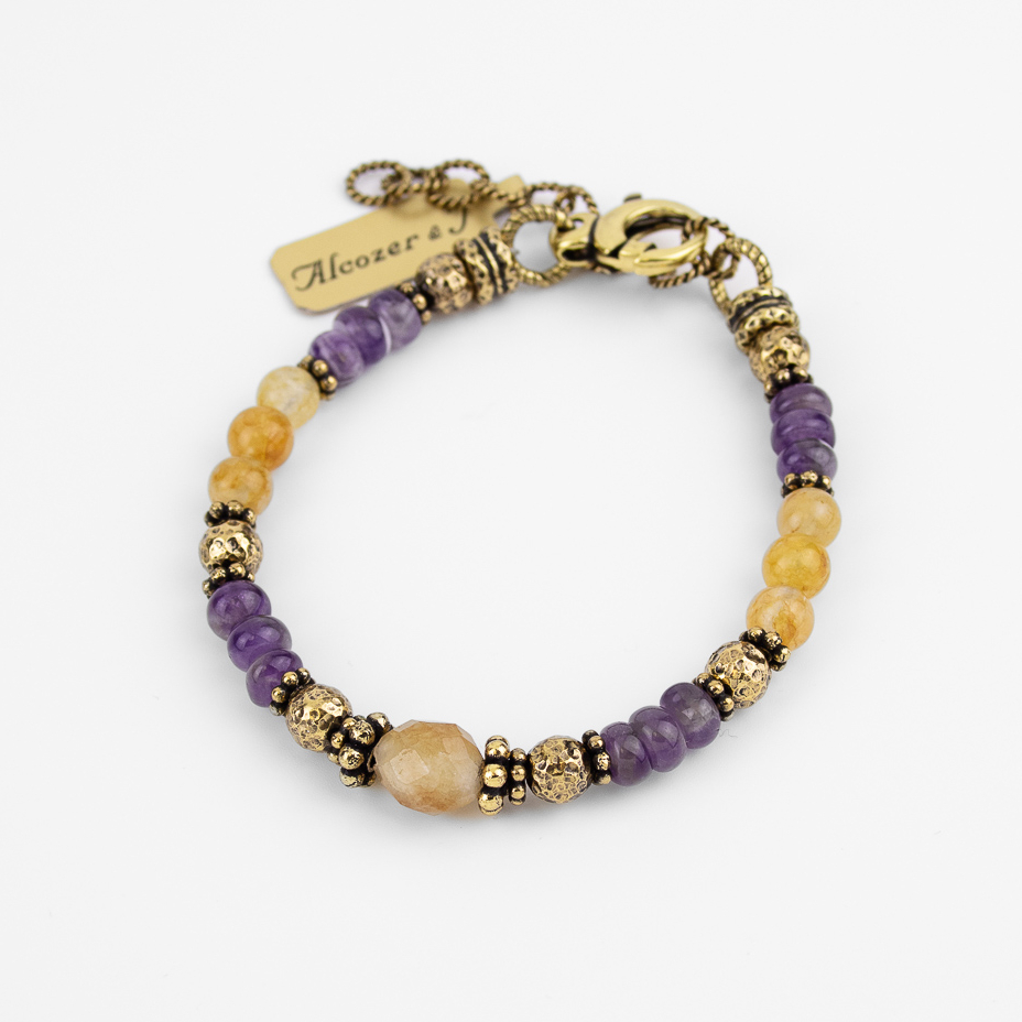 Браслет Alcozer & J с аметистом и цитрином