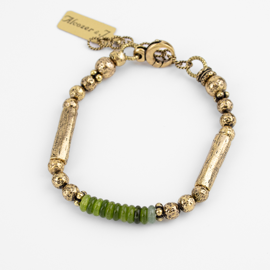 Браслет Alcozer & J с зелёным агатом