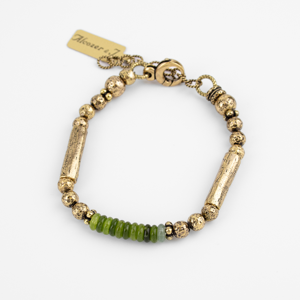 Браслет Alcozer & J с зелёным агатом