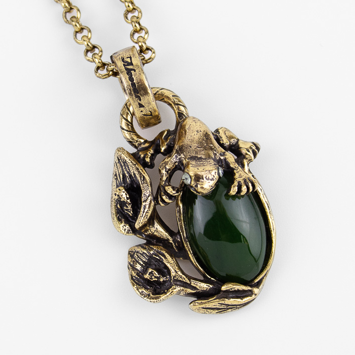Колье Alcozer & J с нефритом и Swarovski