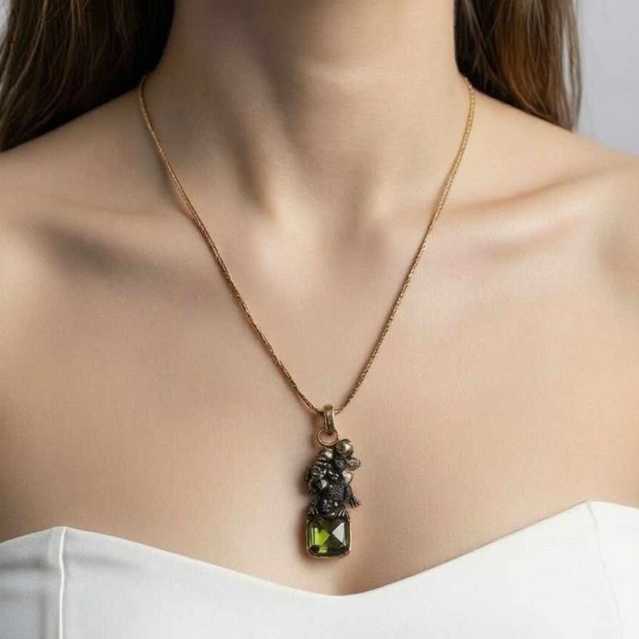 Колье Alcozer & J с празиолитом и Swarovski