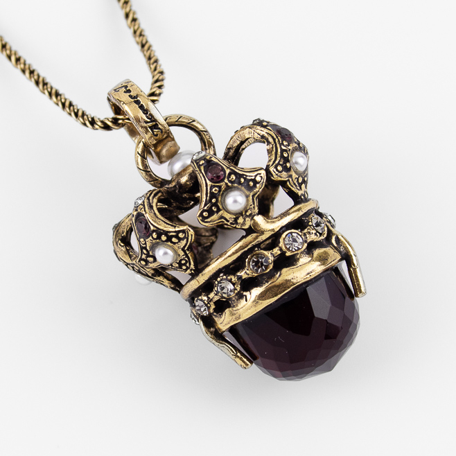 Колье Alcozer & J с гранатом, жемчугом и кр.Swarovski